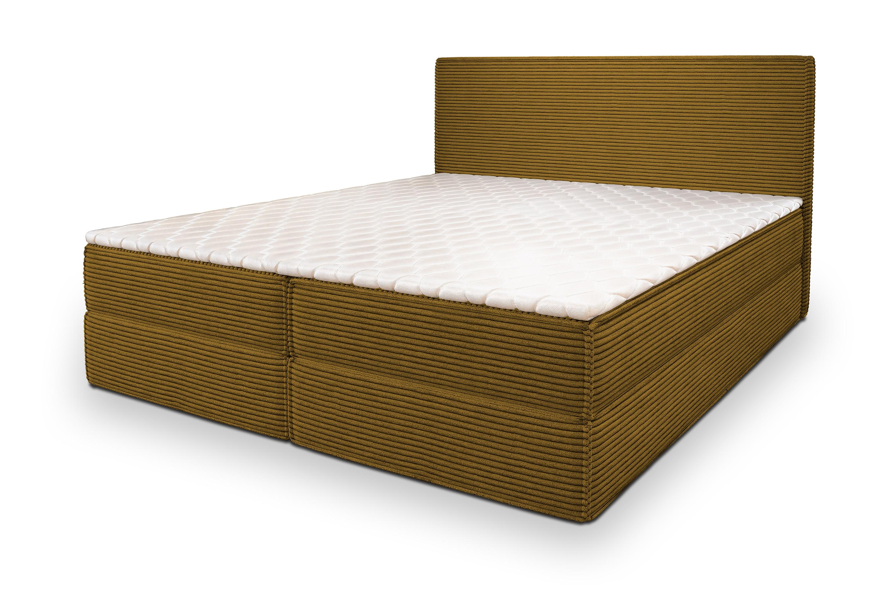 BOXBETT PELLIO 180x200 cm mit Matratze und Topper - Gelb - Gelb, Holz (180/200cm) - MASSENO