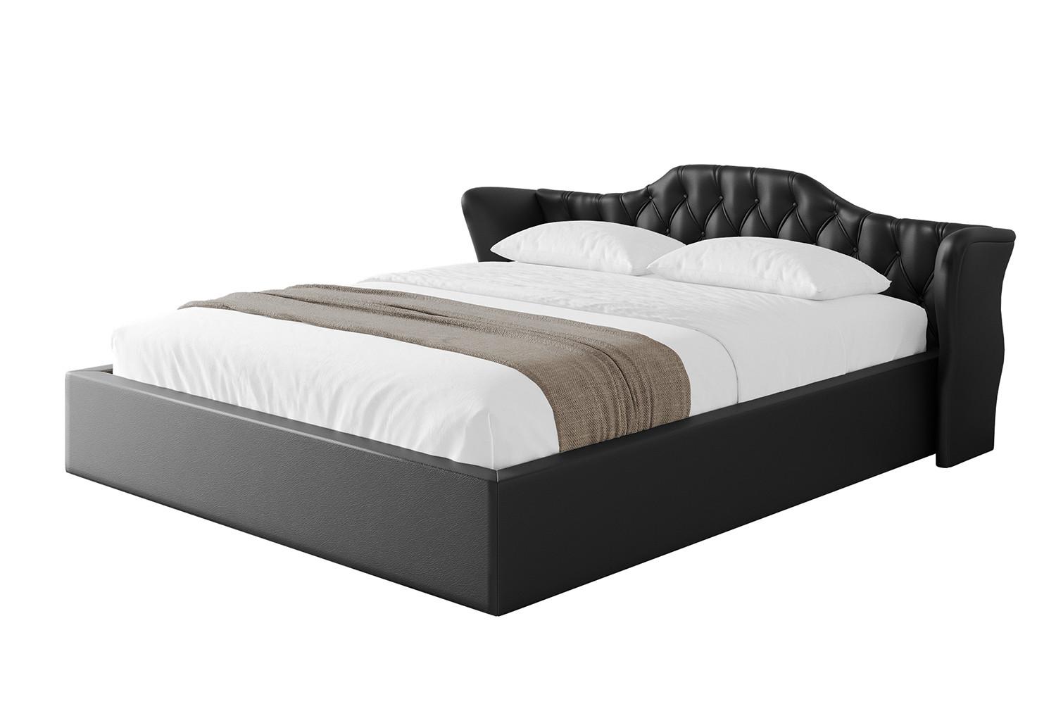POLSTERBETT mit Bettkasten und Lattenrost, Bett mit Matratze H3/H4 - ZORAN-V1 160x200 Schwarz Kunstleder - Schwarz Hochglanz, Holzwerkstoff/Textil (160/200cm) - ALTDECOR