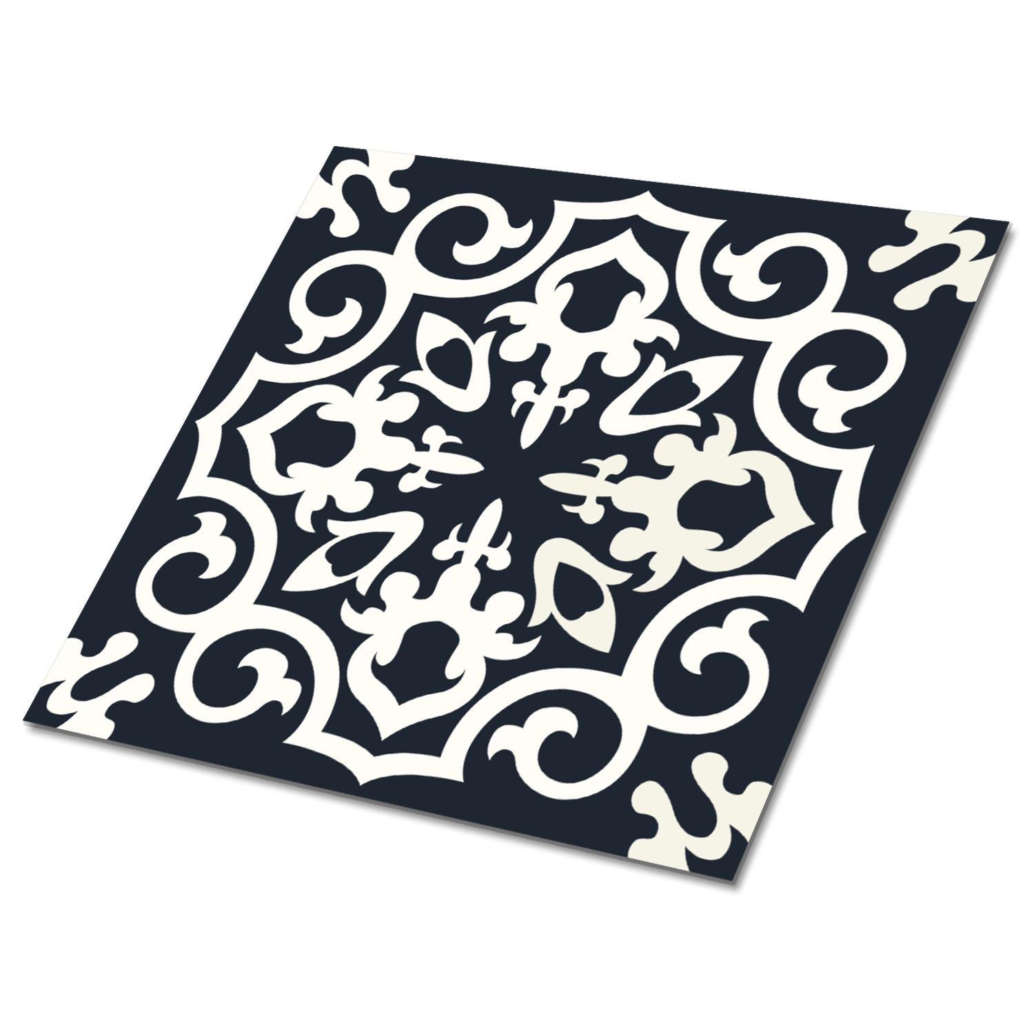 FLIESENAUFKLEBER 9 Stück 30x30 cm selbstklebend Arabische Atmosphäre - Schwarz, Textil (30/1.6/30cm) - TULUP