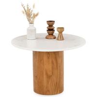 COUCHTISCH YAMUNA weiß/natur - Weiß/Naturfarben, Holz/Naturmaterialen (60/60/42cm) - IDIMEX