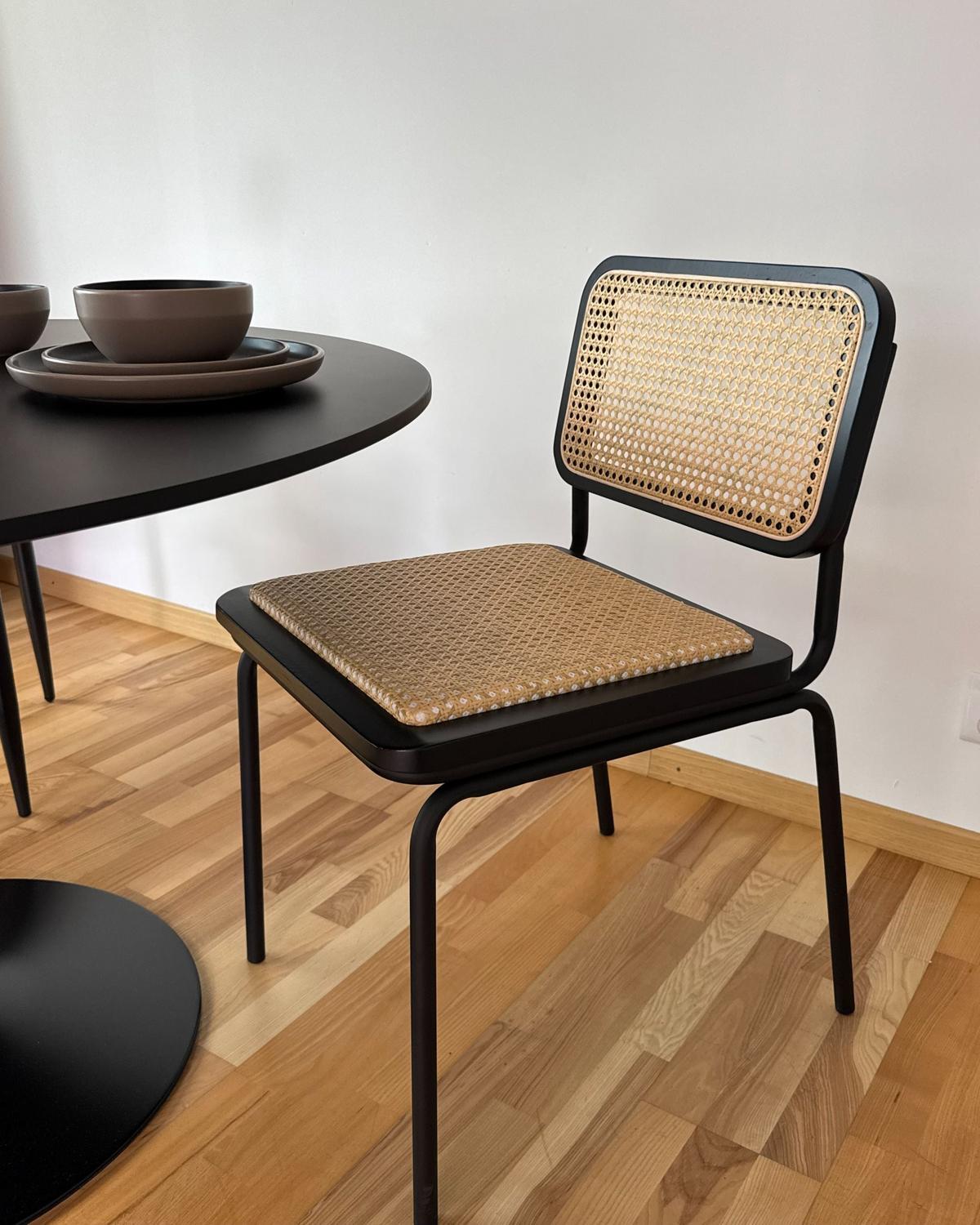 ESSZIMMERSTUHL 2er-Set Polyrattan Schwarz Corvallis - Schwarz, Kunststoff (48/83/58cm) - Beliani