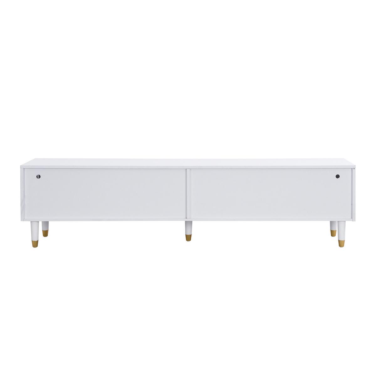 TV-LOWBOARD weiß & rillen-design 4 schubladen - Weiß, Holzwerkstoff (178/45/35cm) - Urban Meuble