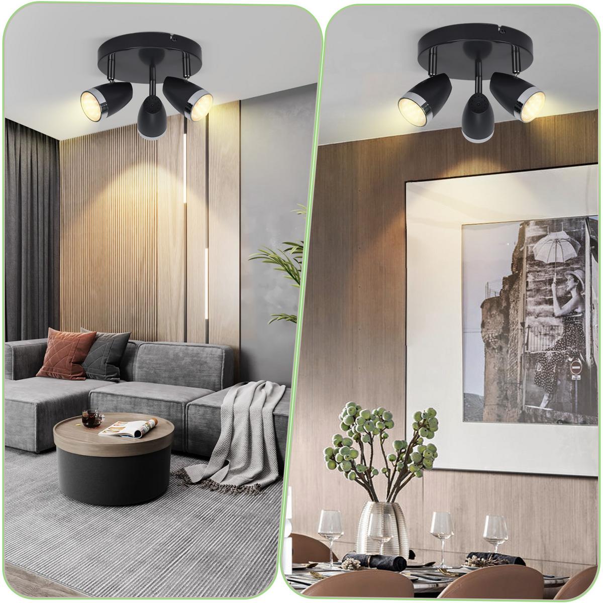 DECKENSTRAHLER Sternlic 15.5/19/60 cm - Grau, Kunststoff (60/15.5/19cm) - ZMH