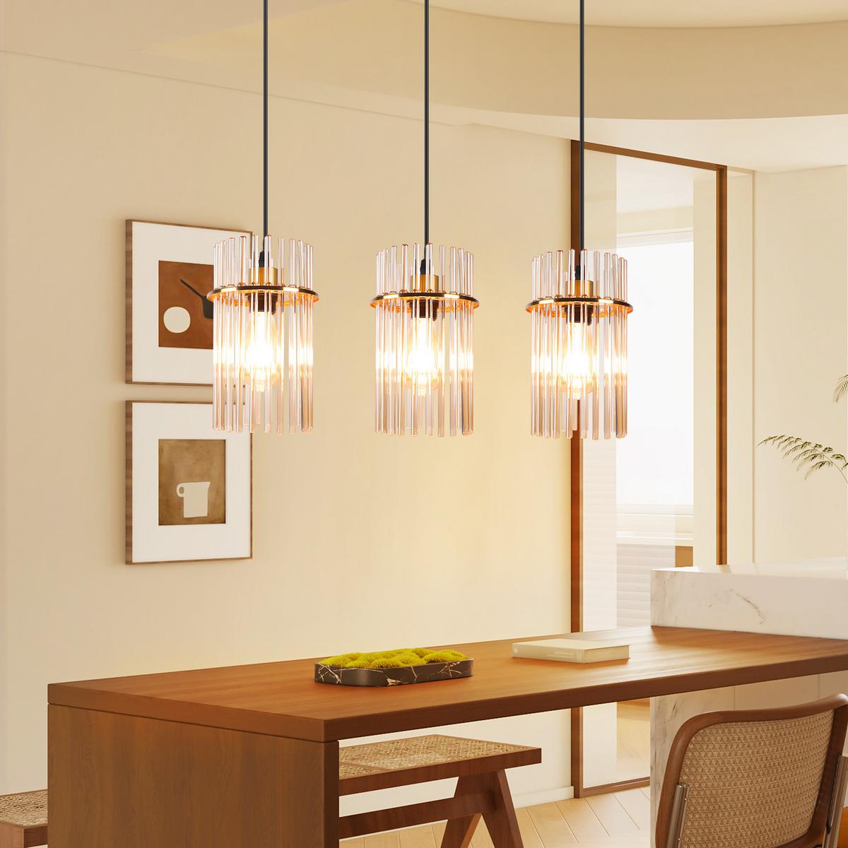 PENDELLEUCHTE Joseph 48/5/150 cm - Goldfarben, Glas (48/5/150cm) - ZMH