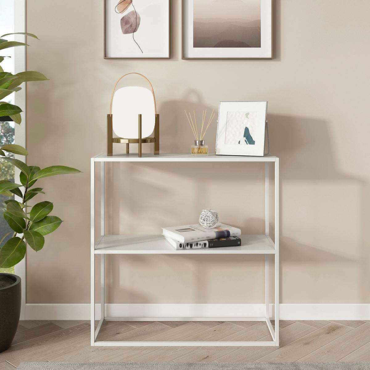 KONSOLENTISCH Strömstad - Weiß, Metall (26/80/80cm) - [en.casa]