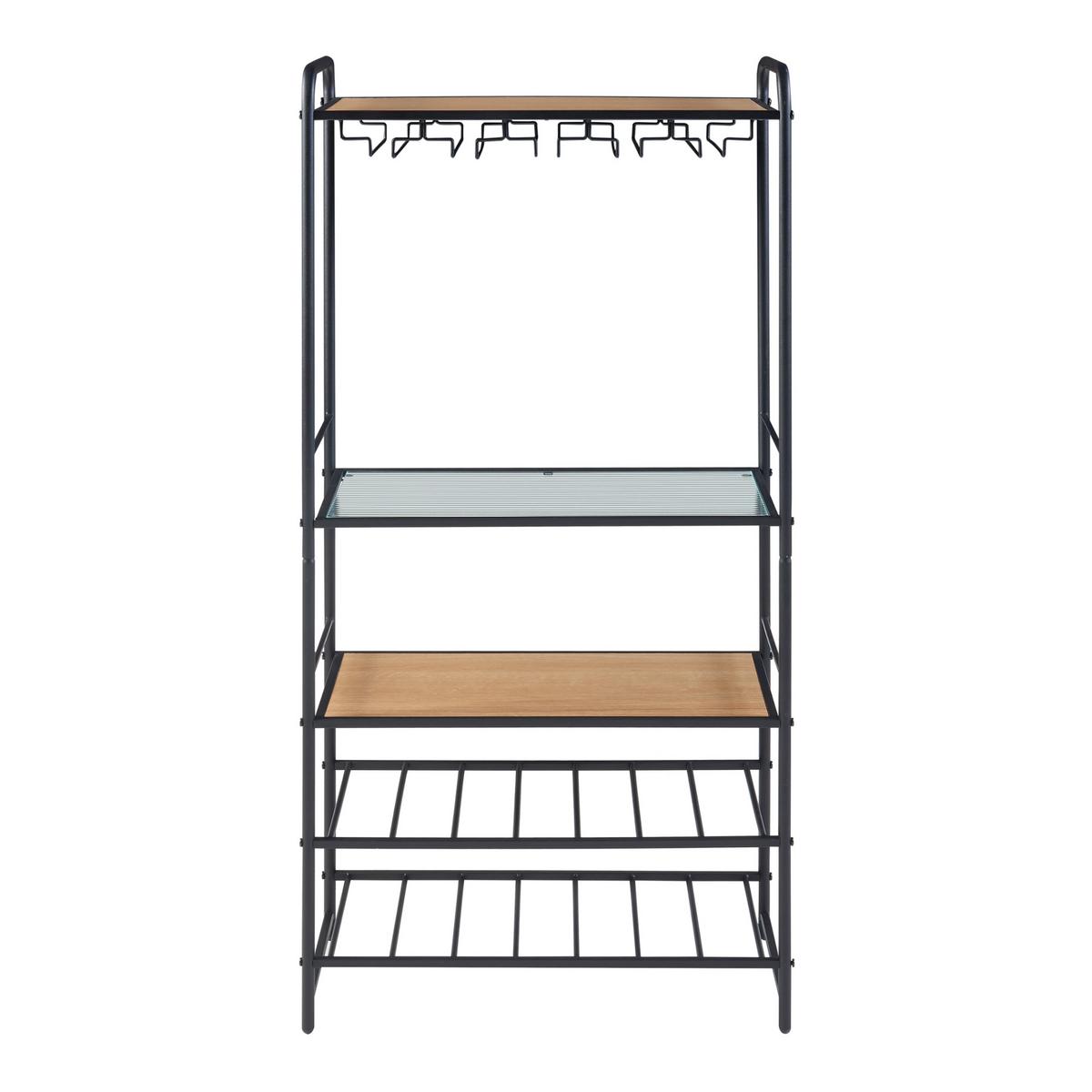 WEINREGAL Hustadvika - Schwarz, Metall (61/120/33cm) - [en.casa]