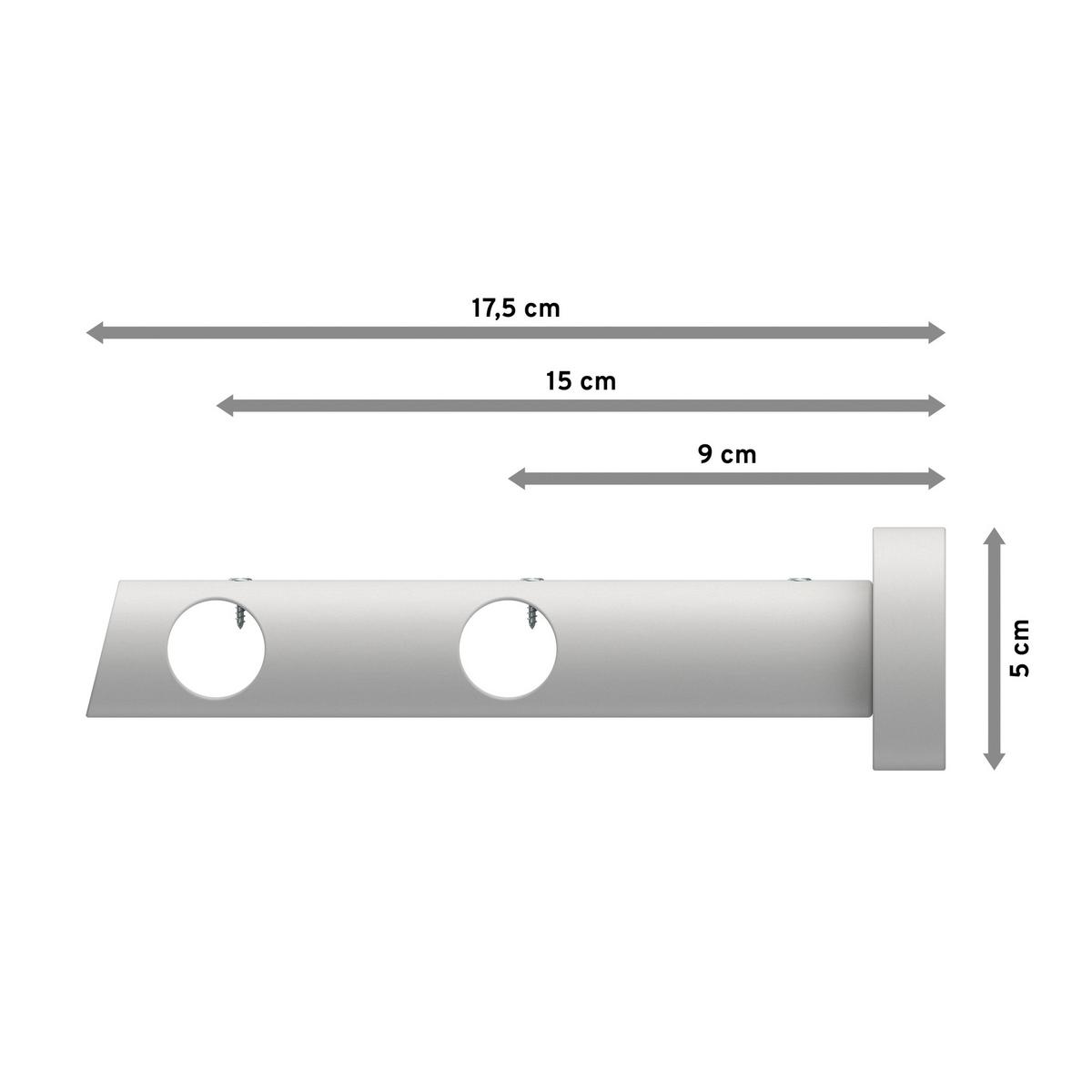 TRÄGER FÜR GARDINENSTANGEN 20 mm Ø, Talena 2-läufig, Weiß - Weiß, Holz (18/5.3/5.3cm) - INTERDECO