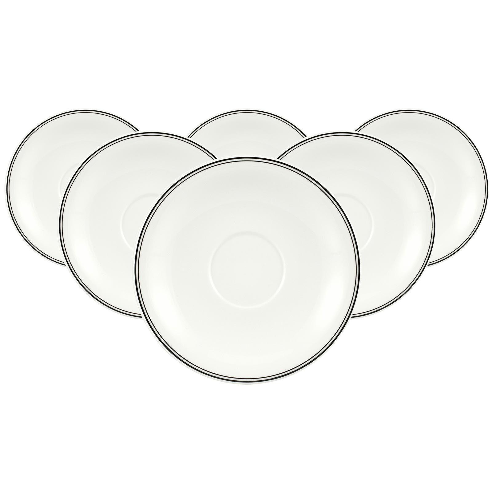 CAFÉ AU LAIT UNTERTASSEN Charme & Breakfast Design Naif weiß-bunt ø 19,5 cm 6er Set - Multicolor/Weiß, Keramik (19.5cm) - Villeroy & Boch