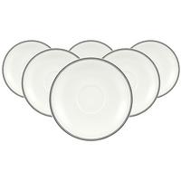 CAFÉ AU LAIT UNTERTASSEN Charme & Breakfast Design Naif weiß-bunt ø 19,5 cm 6er Set - Multicolor/Weiß, Keramik (19.5cm) - Villeroy & Boch