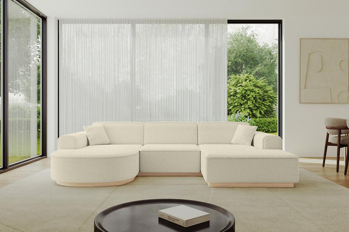 WOHNLANDSCHAFT ARRIO-U1 303x171x83 cm Creme - Creme, Holzwerkstoff/Textil (303/83/171cm) - ALTDECOR