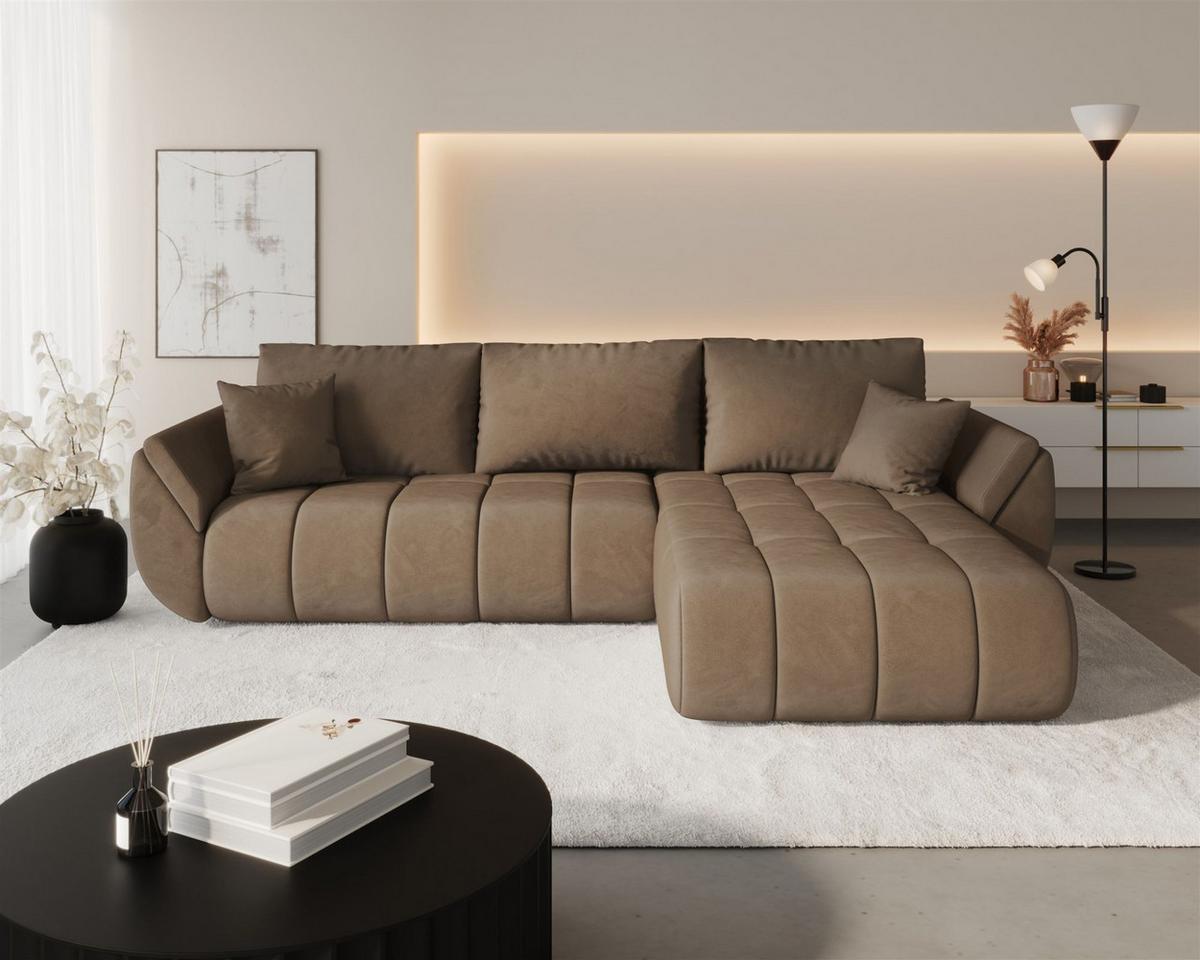 ECKSOFA Misato In Monolith - Braun, Holzwerkstoff/Textil (280/175cm) - Fun Möbel