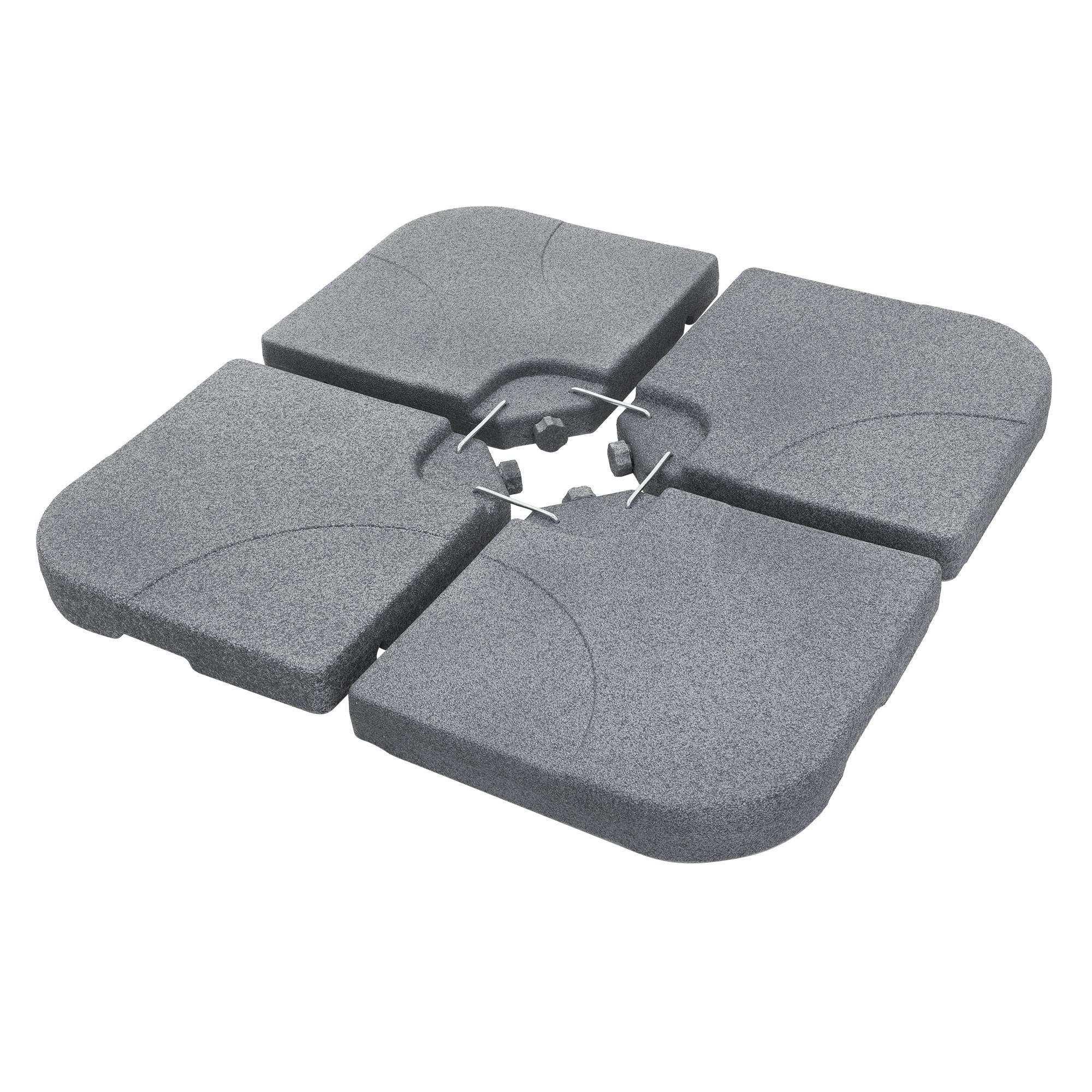 SCHIRMGEWICHT 4-teilig Grau-Steinoptik aus Kunststoff - Grau, Kunststoff (105/105cm) - ML-DESIGN