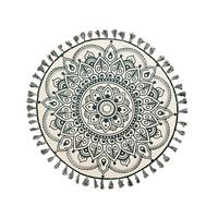 VINTAGE-TEPPICH Irice 120/120 cm - Grün, Textil (120/120cm) - Beliani