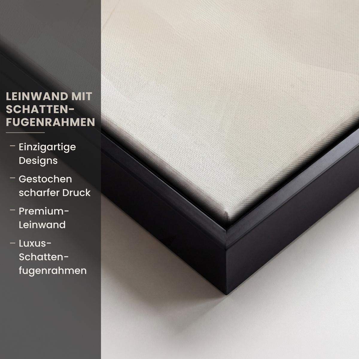 LEINWAND Bilder mit Rahmen - Blume - Beige - Farbe - Schatten - 70x100 - Creme, Textil (70/100cm) - MuchoWow
