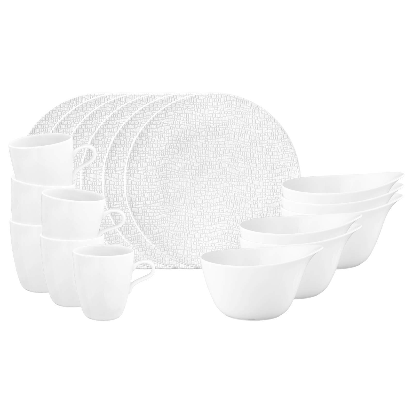FRÜHSTÜCKS-SET Life Fashion Luxury White 18-tlg. - Weiß, Keramik (2/2/2cm) - Seltmann Weiden