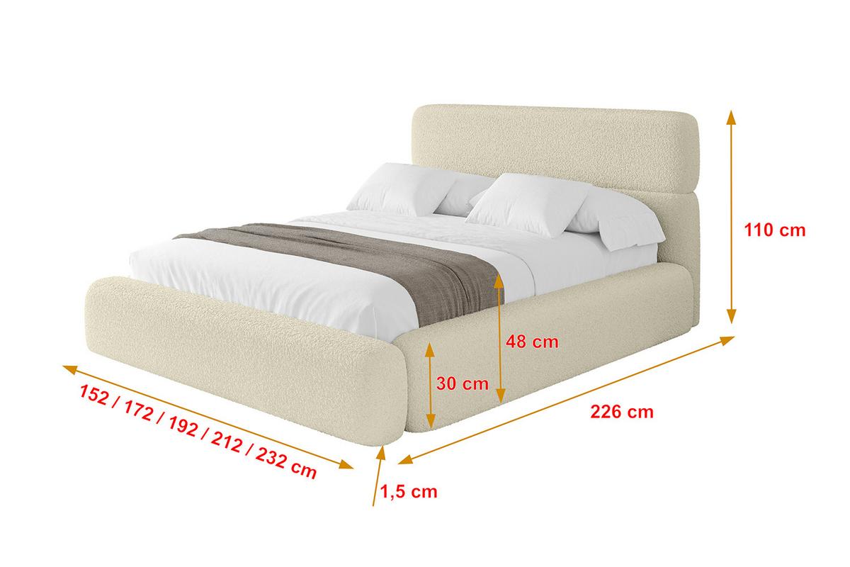 POLSTERBETT mit Bettkasten und Lattenrost, Boxbett ohne Matratze - ENORA 180x200 Beige - Taupe, Holzwerkstoff/Textil (180/200cm) - ALTDECOR