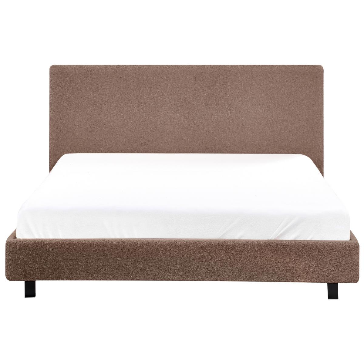 BETT mit Lattenrost 140/200 cm Braun Albi - Schwarz/Braun, Textil (140/200cm) - Beliani