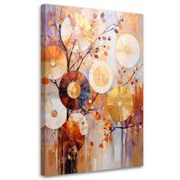 LEINWANDBILD Moderne Abstraktion Kreise 60x90cm - Beige, Textil (60/90cm) - Feeby