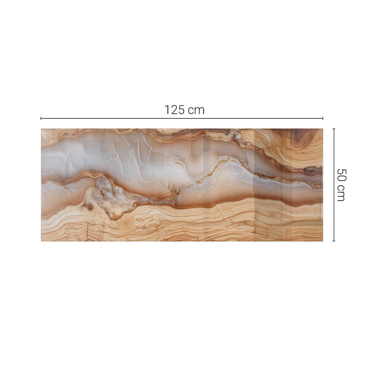TISCHPLATTE 125x50 cm Naturholz mit Harz - Hellbraun, Glas (0.4/125/50cm) - TULUP