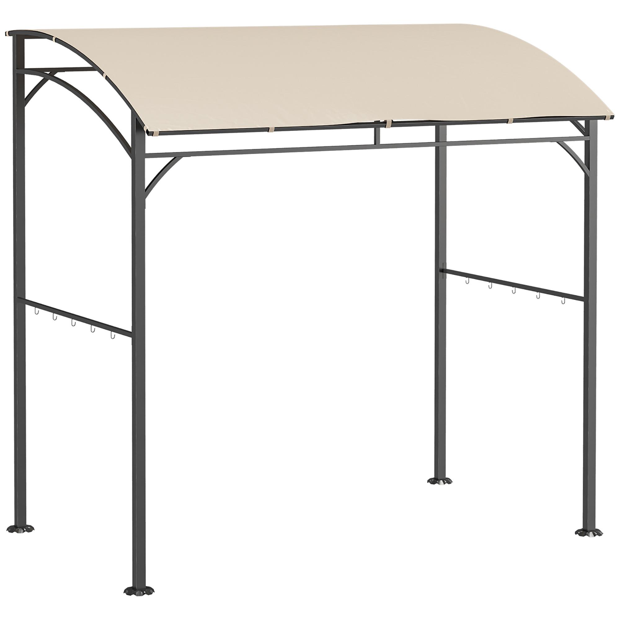 GRILLPAVILLON, Polyester, Beige+Schwarz - Beige, Metall (150/220/215cm) - Outsunny