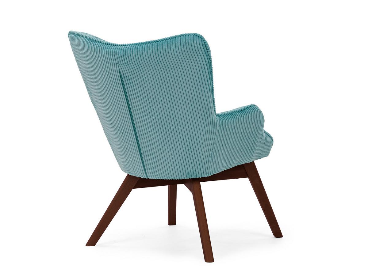 LOUNGESESSEL Lenari Türkis Cordstoff mit Füßen in Braun - Türkis/Braun, Holz/Textil (71/96/86cm) - S-Style Möbel