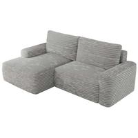 ECKSOFA BELLUNO L Grau Cord - Links - Schwarz/Grau, Textil (144/233cm) - MKS