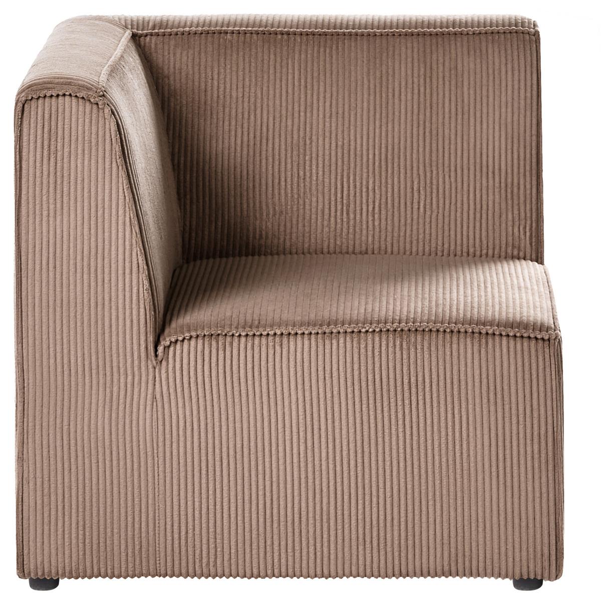 ECKSOFA Modul 4-Sitzer linksseitig Sandbeige Cord mit Ottomane Lemvig - Sandfarben/Beige, Textil (250/166cm) - Beliani