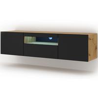 TV-MÖBEL Aurus Holz und Schwarz - Schwarz, Holzwerkstoff (150/36/37cm) - Petits-meubles