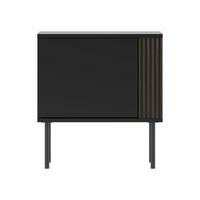 NACHTTISCH 1D 53 Notte 04 - Nussbaumfarben/Schwarz, Holzwerkstoff/Metall (53/57/37cm) - MIRJAN24