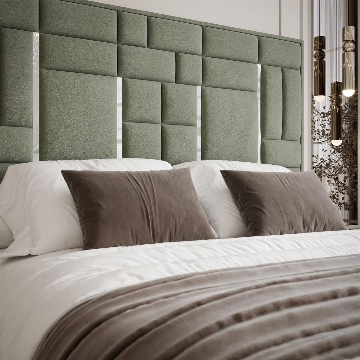 POLSTERBETT BRIGITTE SILVER mit Bettkasten 140x200 cm Element 11 - Grün, Textil (140/200cm) - Lookway