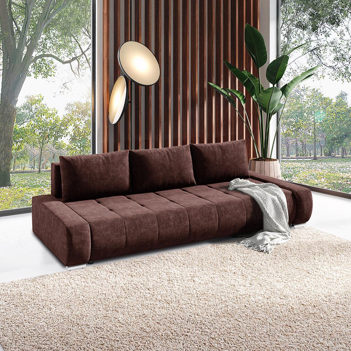 SCHLAFSOFA Jonas 3 Sitzplätze Braun - Braun, Holzwerkstoff (240/85/110cm) - Petits-meubles
