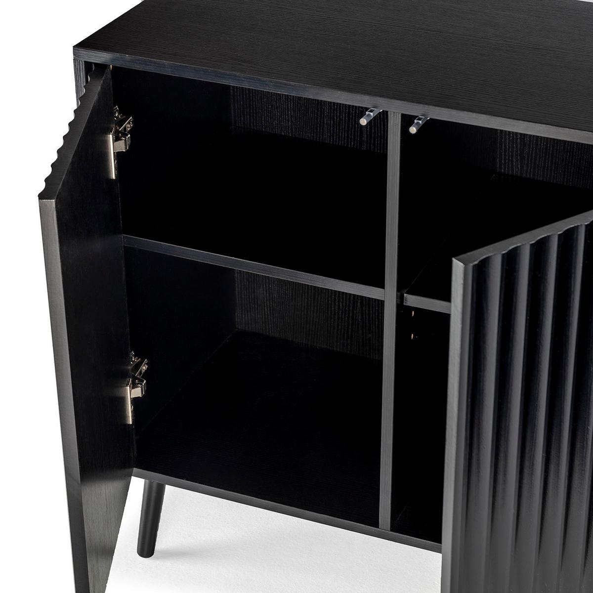 SIDEBOARD Lluvia 3 Türen, Schwarz - Schwarz, Holzwerkstoff (120/76/40cm)