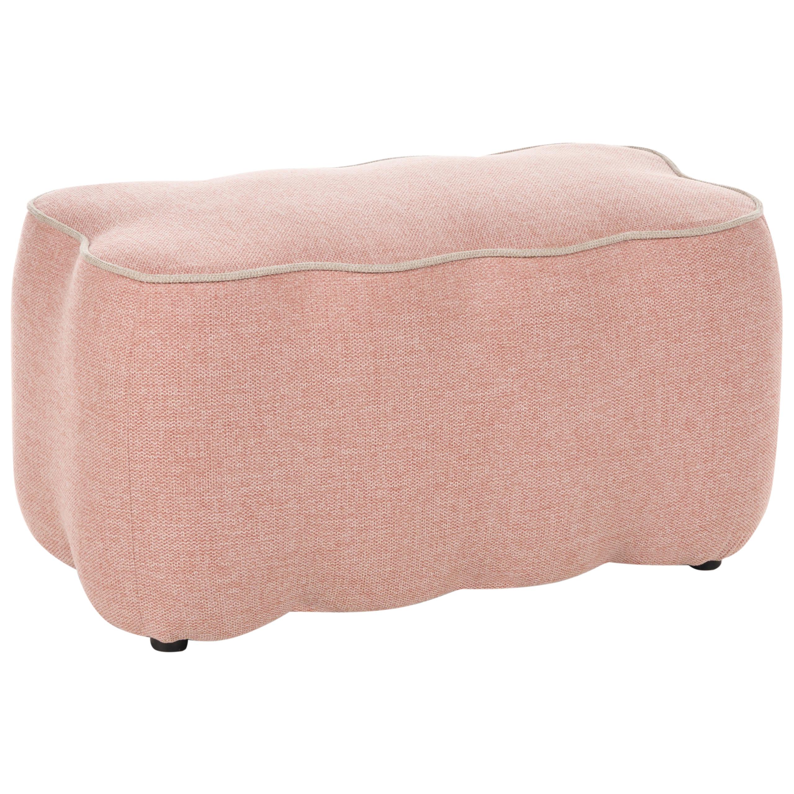 POLSTERBANK Stoff Rosa Juno - Beige, Textil (69/38/38cm) - Beliani