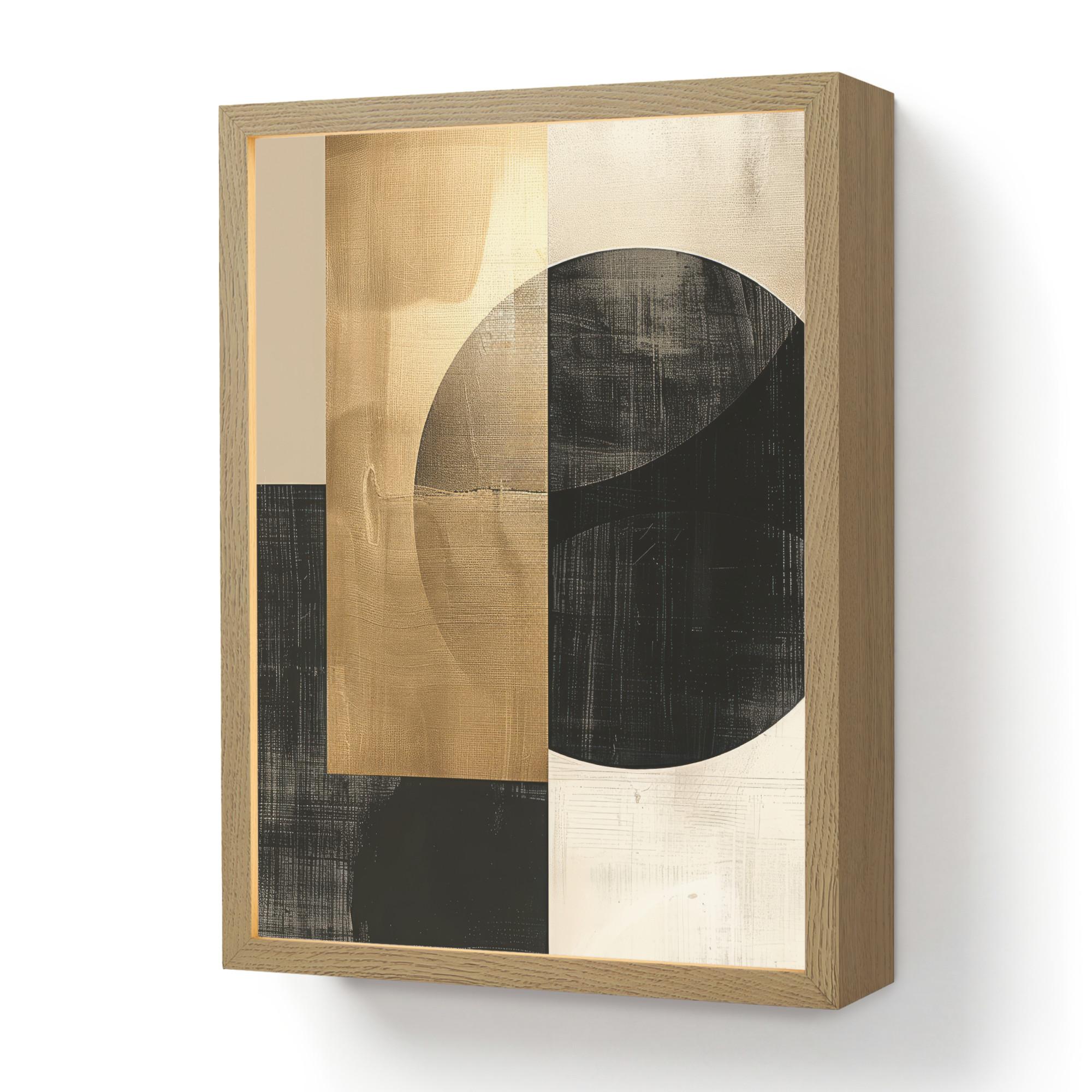 WANDLEUCHTE MIT AKKU Abstrakt - Modern - Schwarz - Gold 30x40 cm - Sandfarben, Holzwerkstoff (30/40/8cm) - OnlyWow