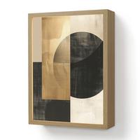 WANDLEUCHTE MIT AKKU Abstrakt - Modern - Schwarz - Gold 30x40 cm - Sandfarben, Holzwerkstoff (30/40/8cm) - OnlyWow
