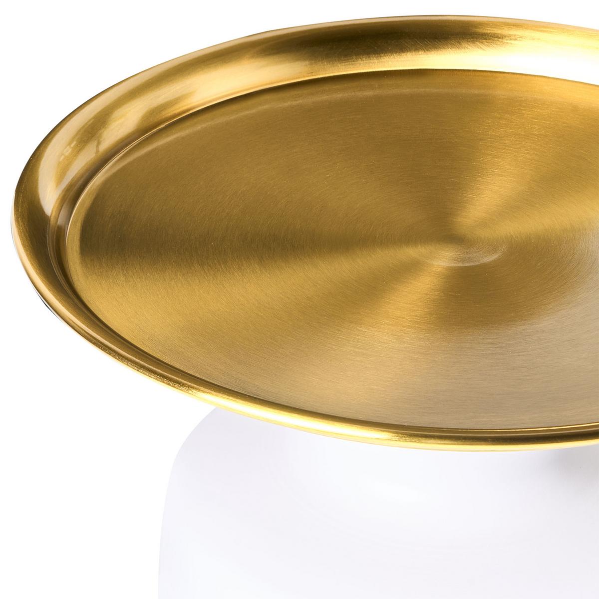 BEISTELLTISCH Metall Weiß/Gold Dove - Weiß, Metall (45/45/49cm) - Beliani