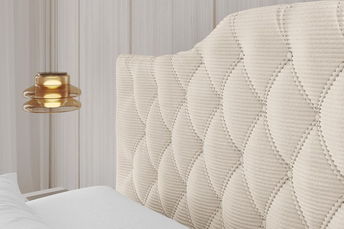 POLSTERBETT mit Bettkasten und Lattenrost, Boxbett ohne Matratze - FALIO 120x200 Beige - Creme, Holzwerkstoff/Textil (120/200cm) - ALTDECOR
