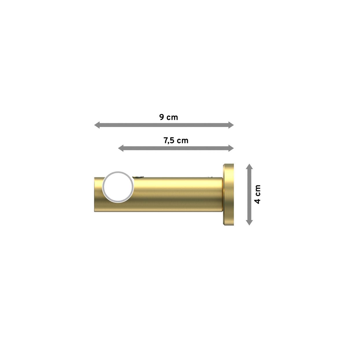 GARDINENSTANGE Platon Santo 520 cm (geteilt in 4 x 130 cm), 1-läufig, 20 mm Ø Messing-Optik - Messingfarben, Metall (520cm) - INTERDECO