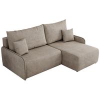 ECKSCHLAFSOFA ARPA L Beige Struktur - rechts - Beige/Schwarz, Kunststoff/Textil (150/198cm) - MKS