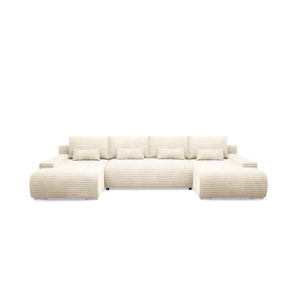 PANORAMASOFA Ivana 4 Sitzplätze Weiß - Weiß, Holz (350/85/172cm) - Petits-meubles