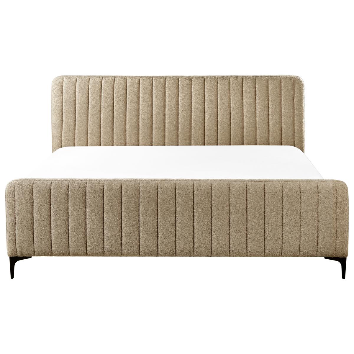 POLSTERBETT mit Lattenrost 180x200 cm Beige Lunan - Taupe, Textil (180/200cm) - Beliani