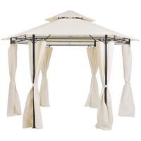 PAVILLON Stahl beige/schwarz 350 cm Portel - Beige/Schwarz, Metall (350/270/350cm) - Beliani