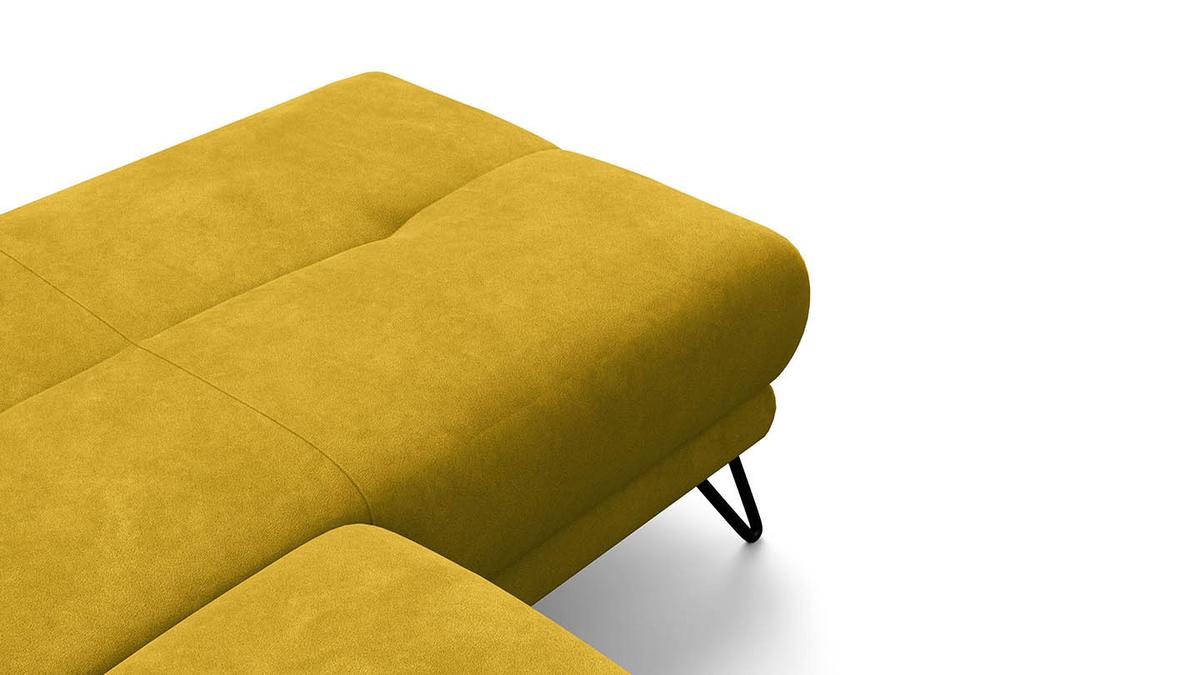 ECKSOFA RODEN 4-Sitzer mit Relax, dunkegelb, Veloursstoff - Gelb, Holz/Textil (268/92cm) - Wozimo