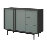 KOMMODE Alsy 3S2D AL07 - Anthrazit/Grün, Holzwerkstoff/Kunststoff (123/87/43cm) - MIRJAN24