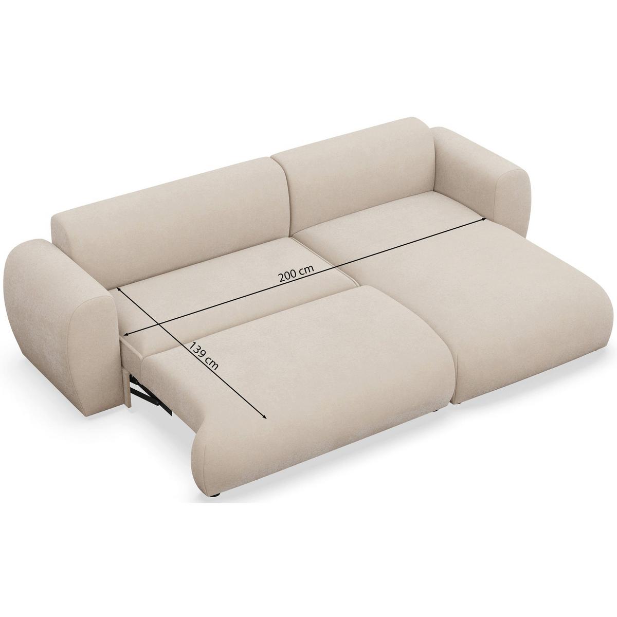 ECKSOFA Emia Beige links - Beige/Schwarz, Kunststoff/Textil (262/156cm) - Selsey