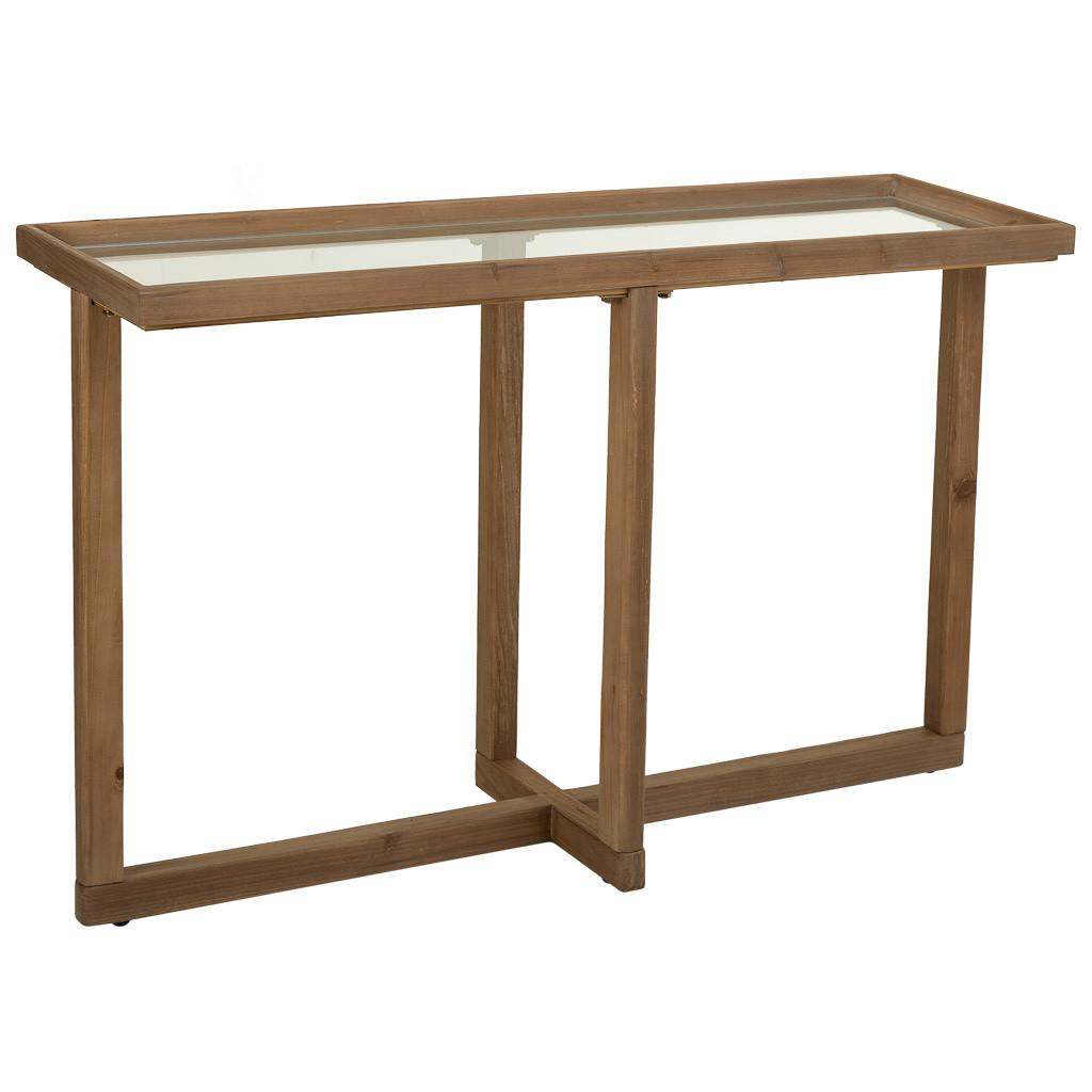 KONSOLENTISCH aus Holz und Glas, 120x33x75cm - Braun, Holz (33/120/75cm) - Wanderlust