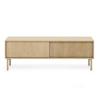 LOWBOARD Trentinis 2T Beige 153,5/53,4/39,5 cm – Geriffelte Fronten - Eichefarben, Holzwerkstoff/Metall (153.5/51.8/39.5cm) - AX Living