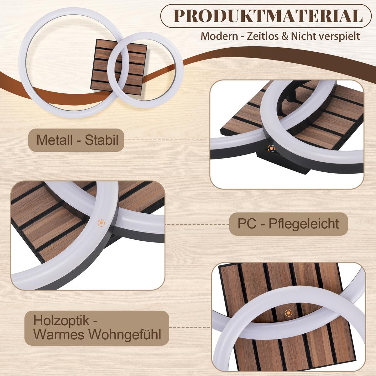 LED DECKENLEUCHTE Bexalin 44/30/8 cm - Schwarz, Kunststoff/Metall (44/30/8cm) - ZMH