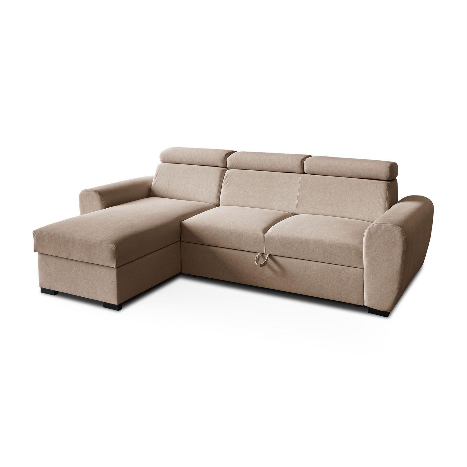 ECKSOFA FALCO mit Schlaffunktion Elli 18 - Beige, Textil (253/174cm) - Lookway