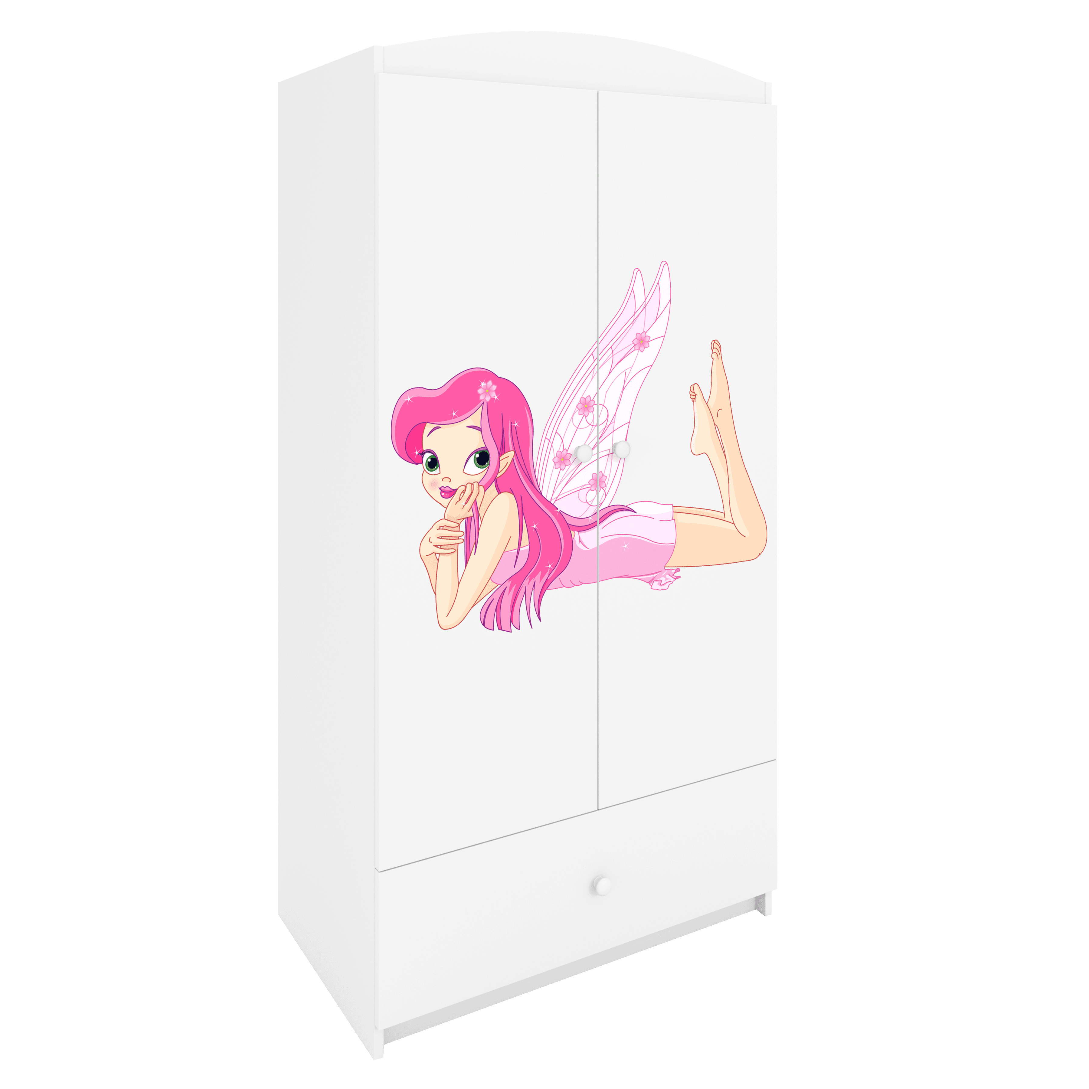 KINDERKLEIDERSCHRANK Elfe II - Weiß, Holzwerkstoff (90/175/52cm) - RAUMHIRSCH FURNITURE